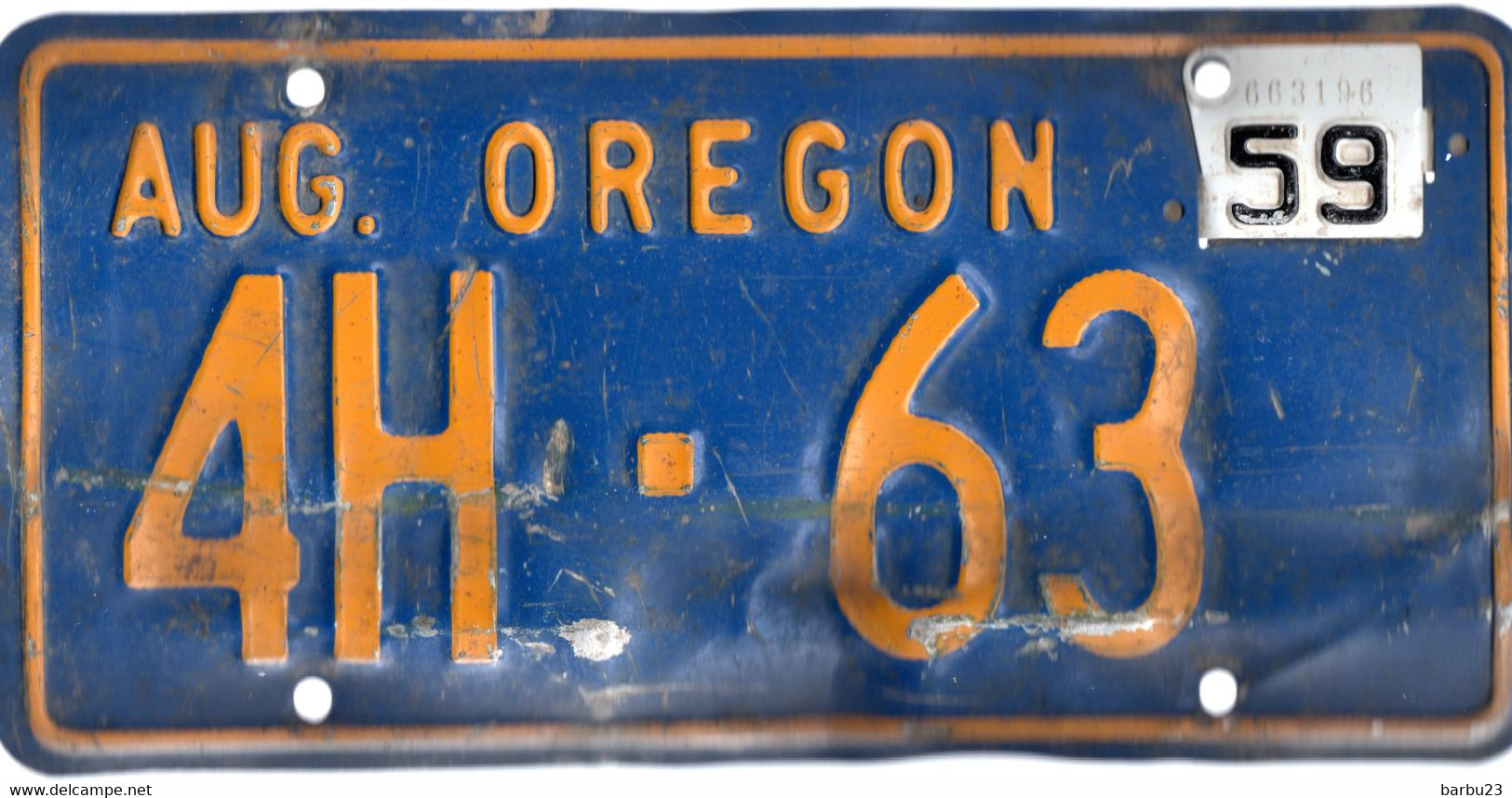 Autentique Plaque Immatriculation Oregon 1959 Dans Son Jus - Plaques D'immatriculation