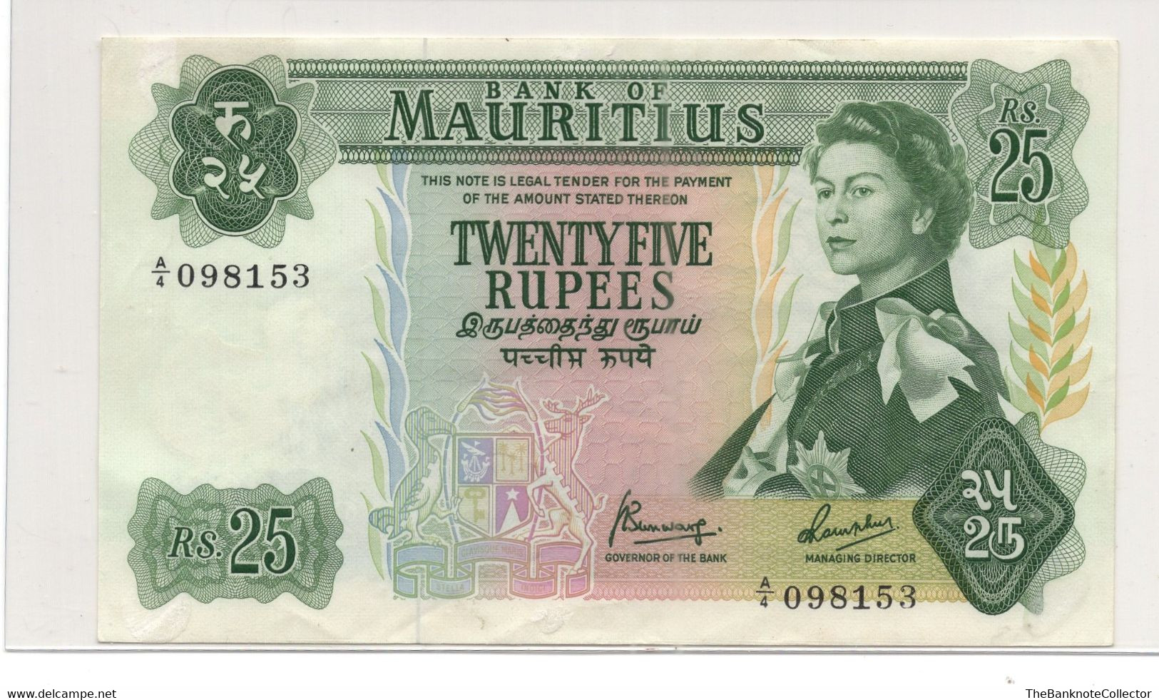 Mauritius 25 Rupees ND 1967 QEII P-32 EF - Maurice