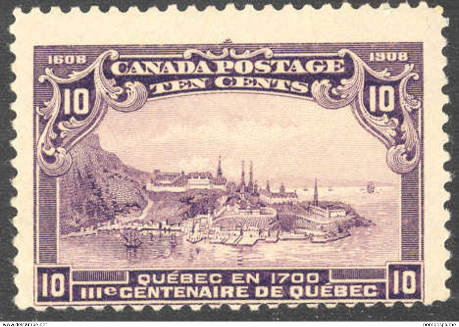 1374 )Canada 101 Quebec Tercentenary Mint No Hinge MNH 1908 - Ongebruikt