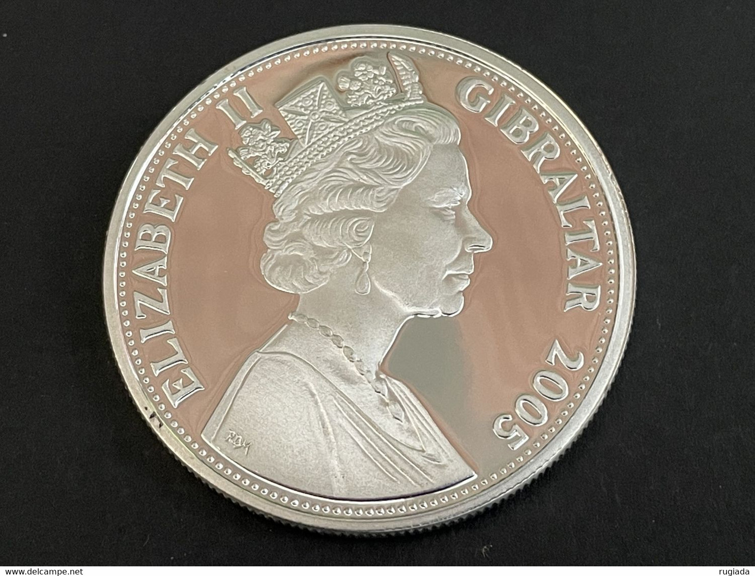 2005 Gibraltar Silver Proof VE Day £5 Five Pound Coin, 28.4g, .925 Sterling - BU - Gibraltar