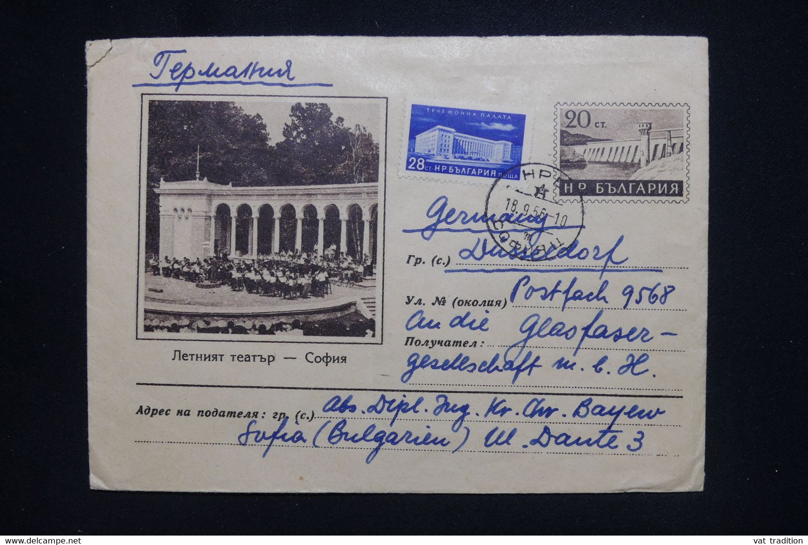 BULGARIE - Entier Postal + Complément De Sofia Pour L'Allemagne En 1956 - L 127775 - Covers