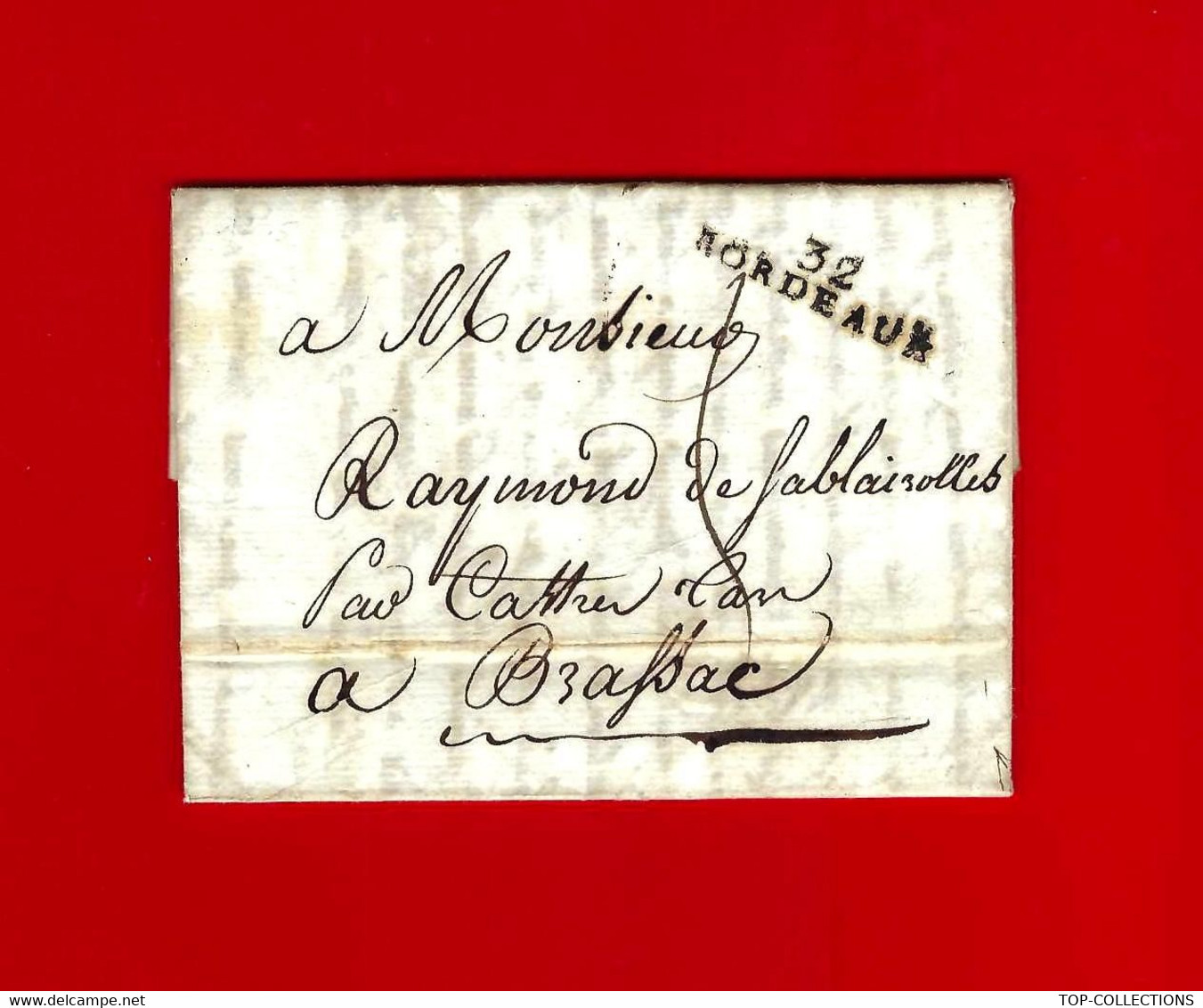 1805 de Mérignac près Bordeaux marque Postale «32 BORDEAUX"  = > Raymond à Sablayroles Castelnau de Brassac (Tarn)