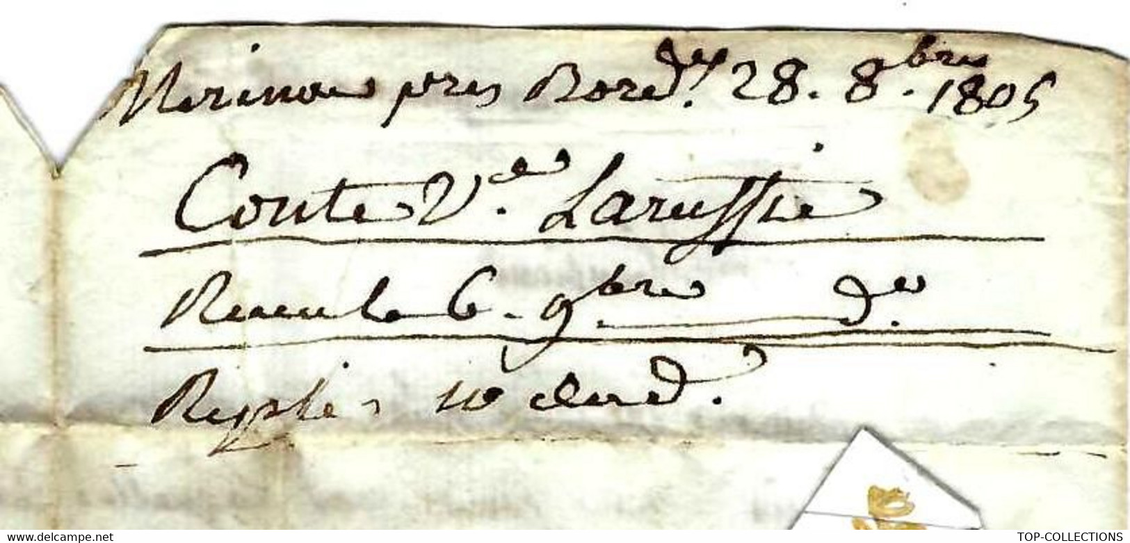 1805 de Mérignac près Bordeaux marque Postale «32 BORDEAUX"  = > Raymond à Sablayroles Castelnau de Brassac (Tarn)