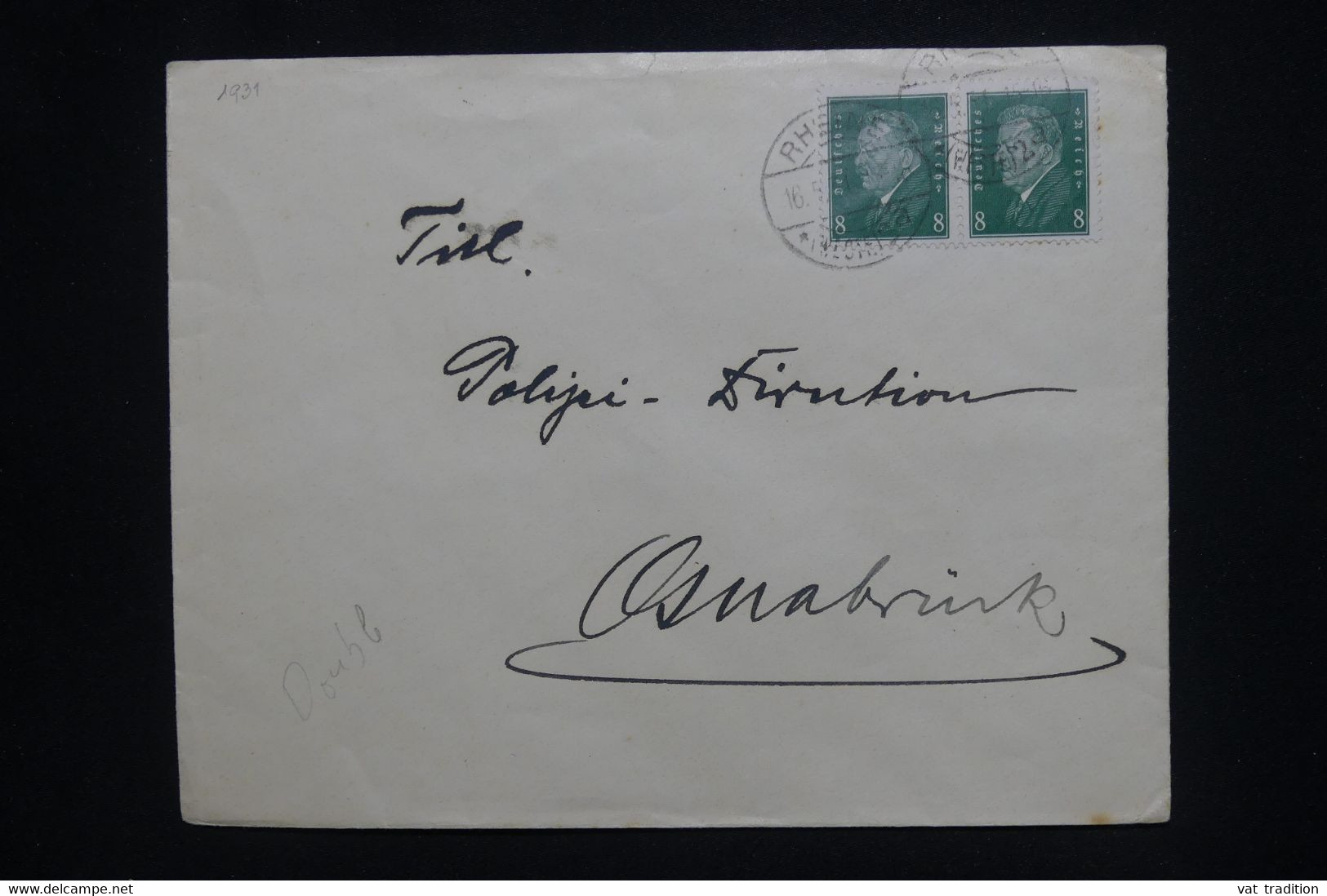 ALLEMAGNE - Enveloppe De Rheine En 1931 - L 127791 - Cartas & Documentos