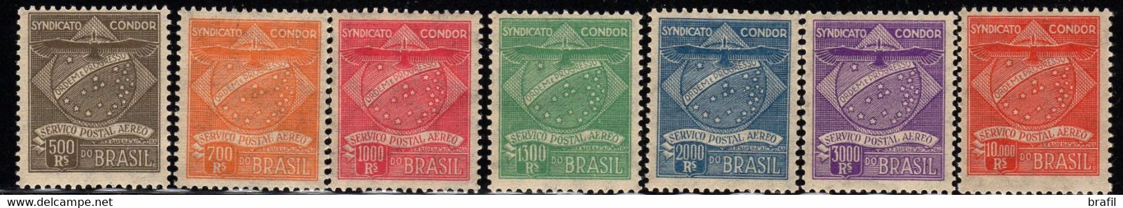 1927 Brasile, Compagnia Condor, Serie Completa Nuova (*) Linguellata - Airmail (Private Companies)