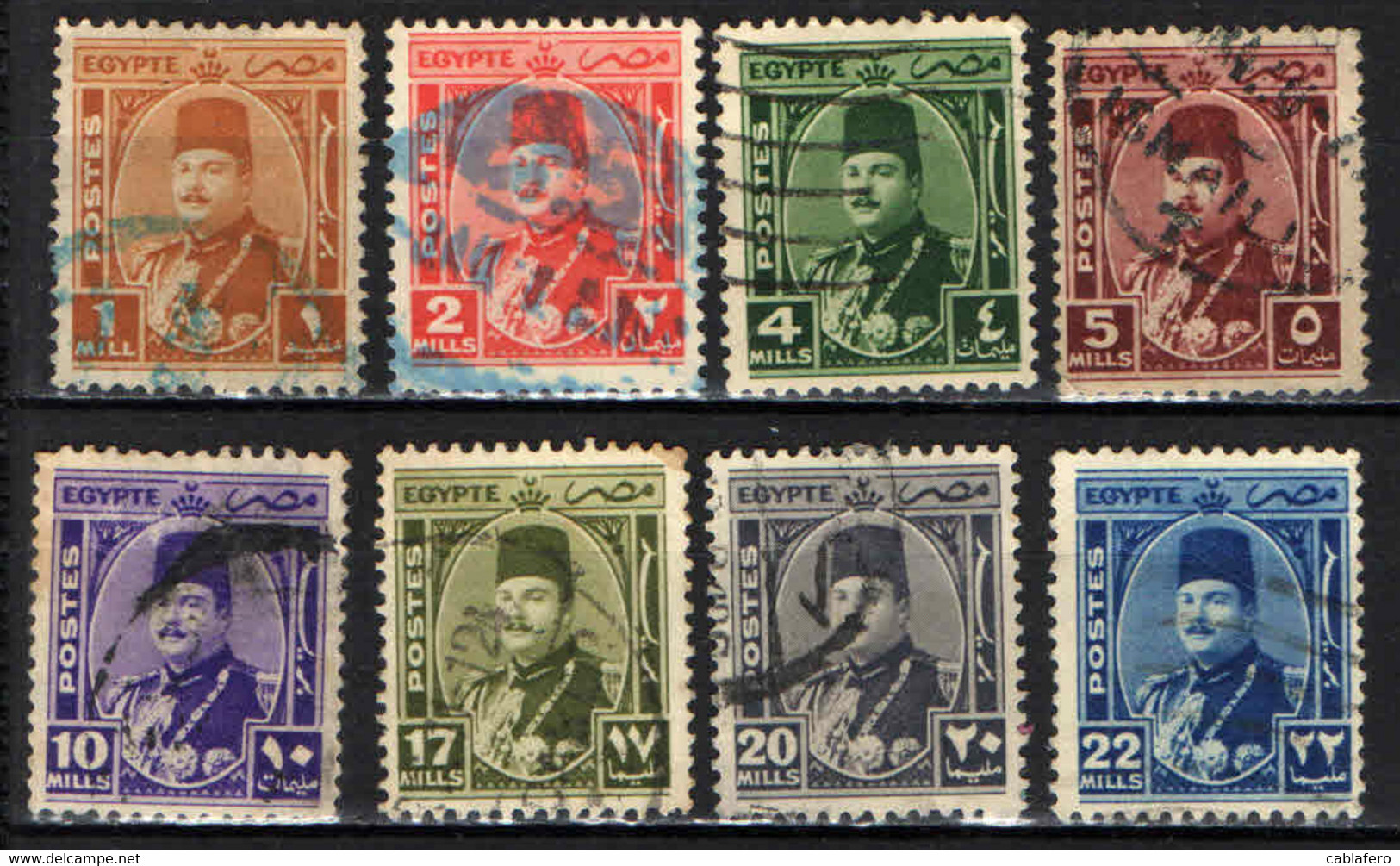 EGITTO - 1944 - King Farouk - USATI - Oblitérés