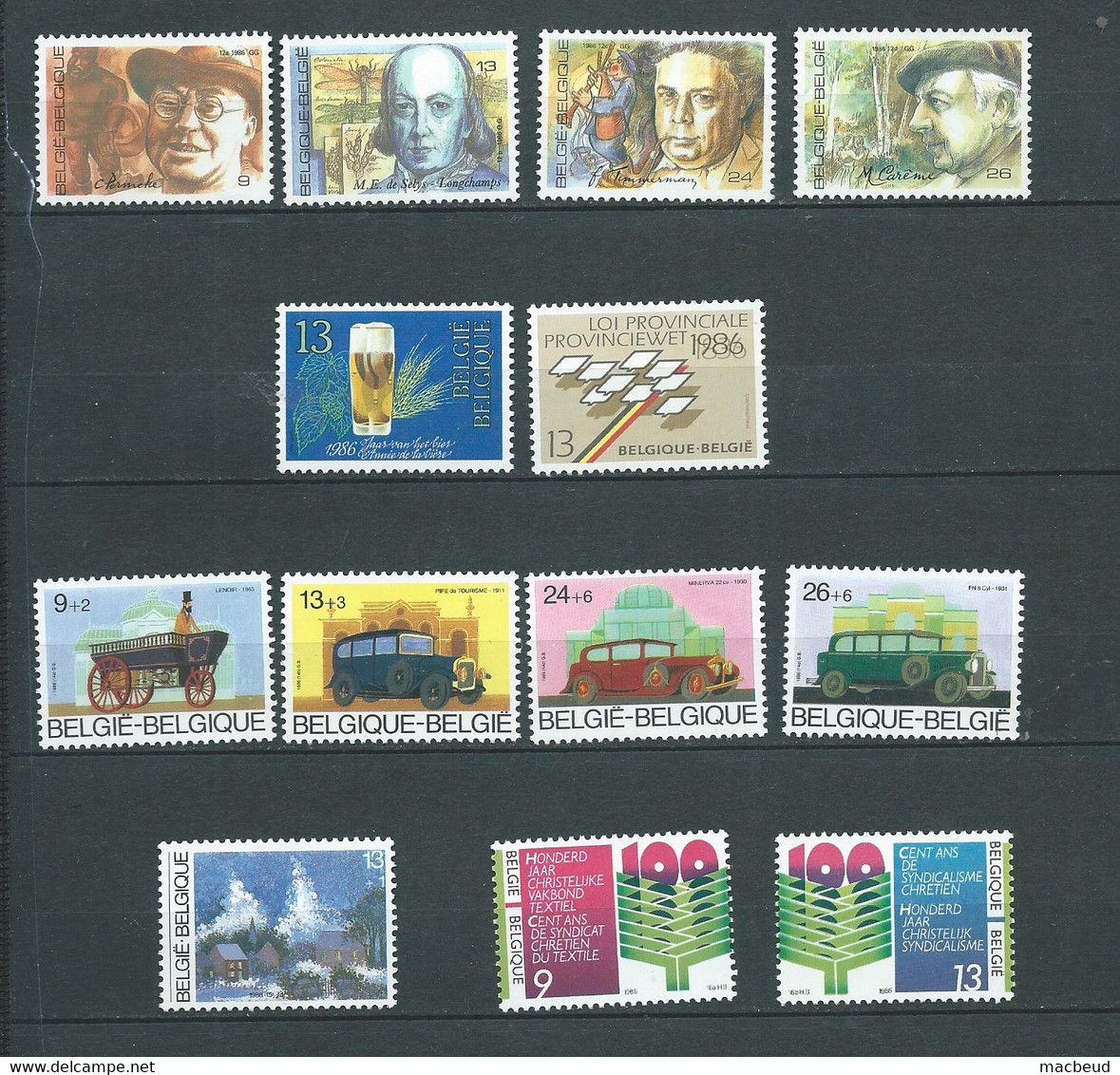 BELGIQUE Lot Timbre Et Blocs De L'année 1986, Neufs Sans Charniere , 1 Bloc , 30  Timbres , Sup - PA244 - Nuevos