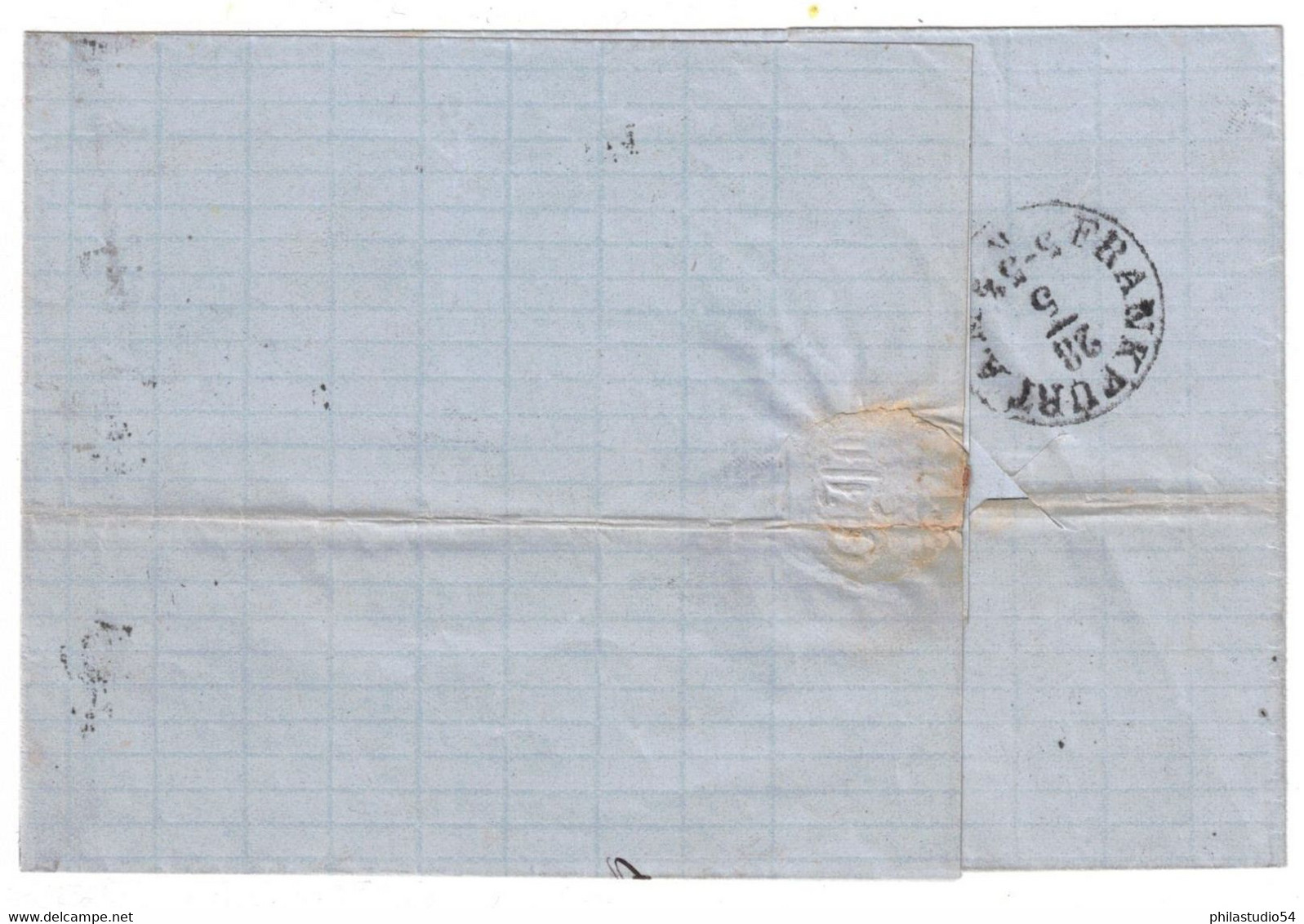 1869, 1 Kreuzer Durchstochen Als EF Auf Ortsbrief „FRANKFURT A. M. STADTPOST – EXP: No. 2“ - Cartas & Documentos