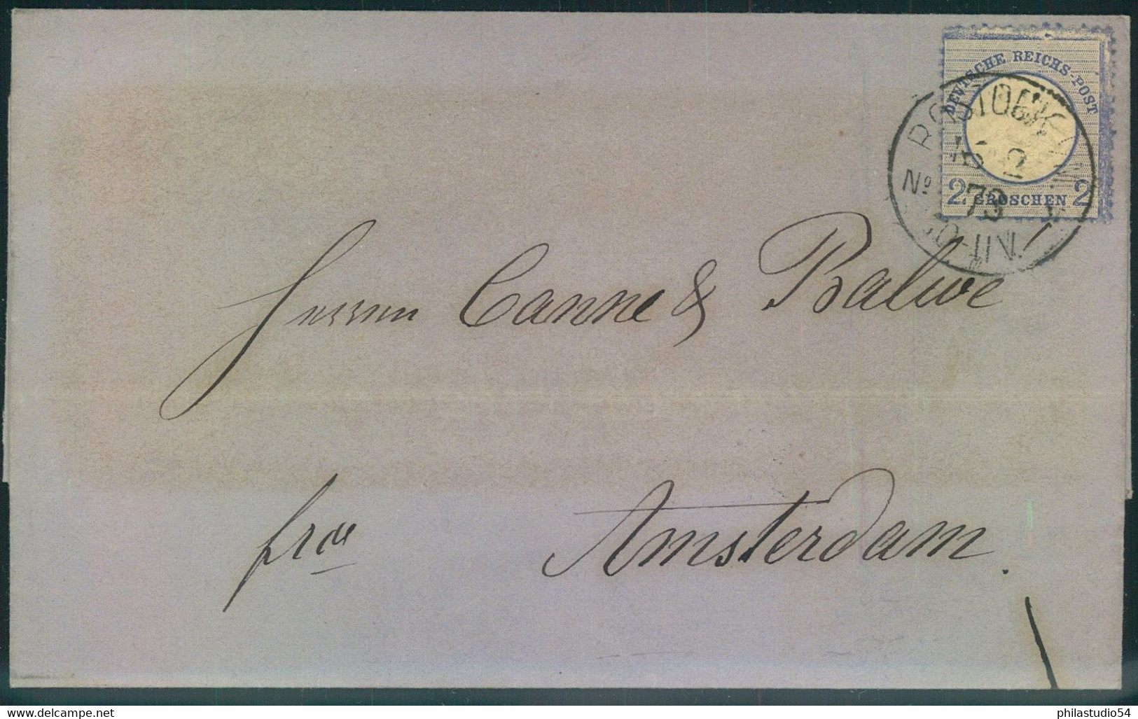 1872, 2 Groschen Gr. Brustschild Mit Markantem Plattenfehler Obere Rahmenlinie Gebrochen Auf Auslandsbrief - Andere & Zonder Classificatie