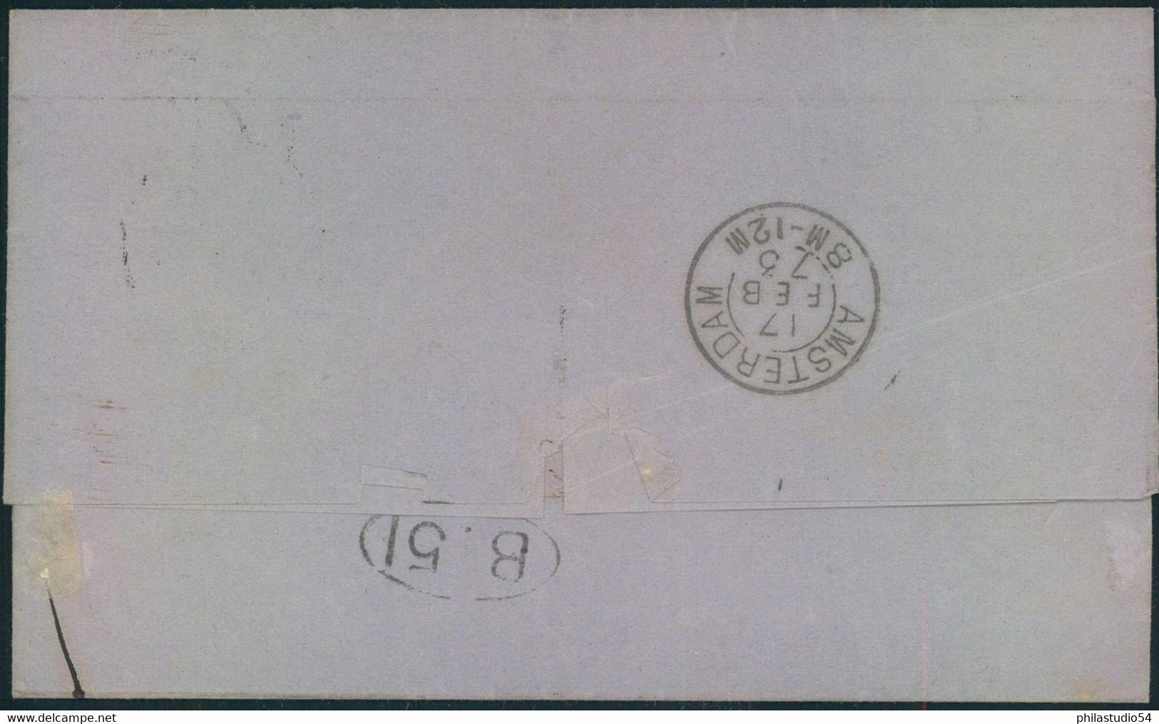 1872, 2 Groschen Gr. Brustschild Mit Markantem Plattenfehler Obere Rahmenlinie Gebrochen Auf Auslandsbrief - Autres & Non Classés