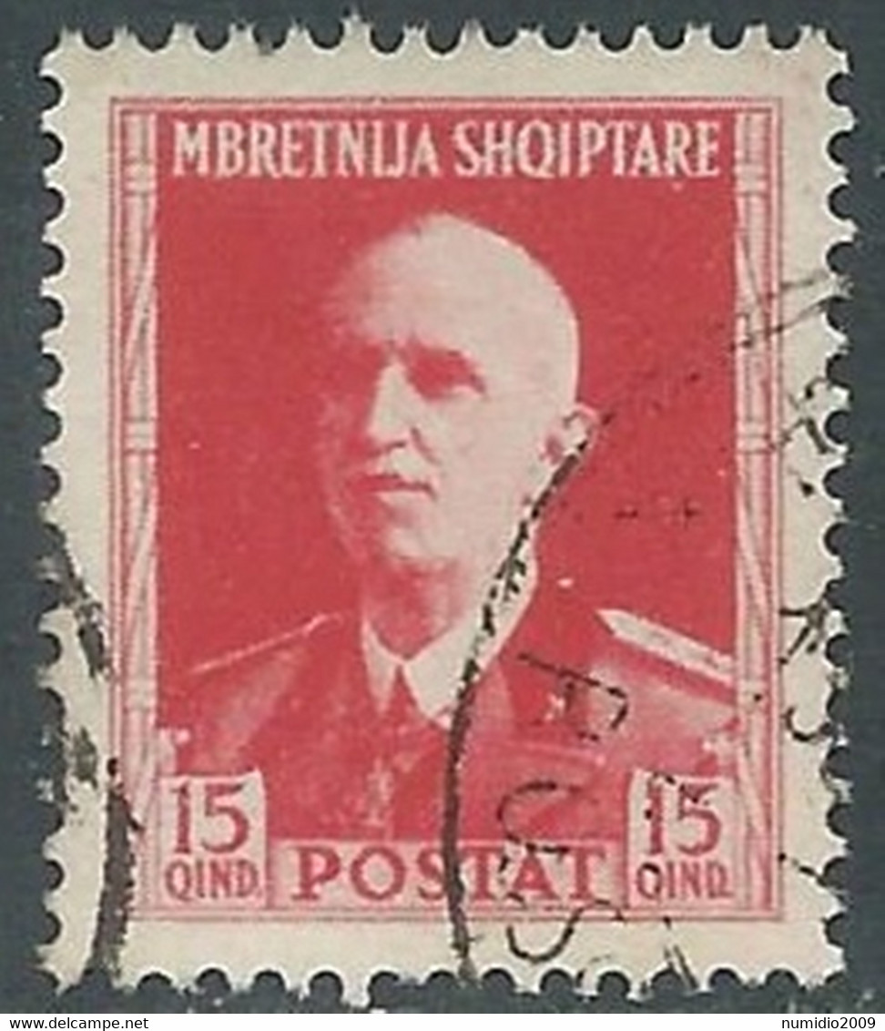 1939-40 ALBANIA USATO SERIE ORDINARIA 15 Q - RF34 - Albanië