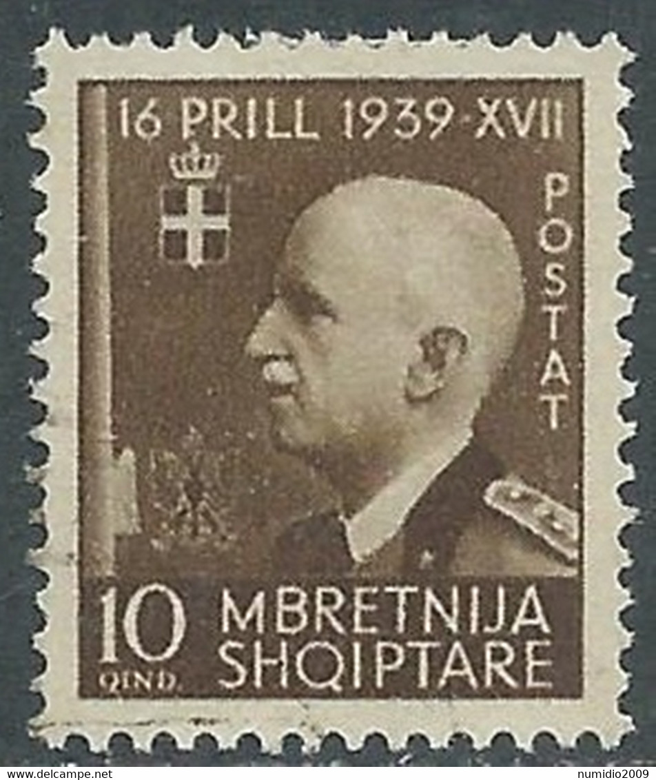 1942 ALBANIA USATO UNIONE ITALO ALBANESE 10 Q - RF20-9 - Albania