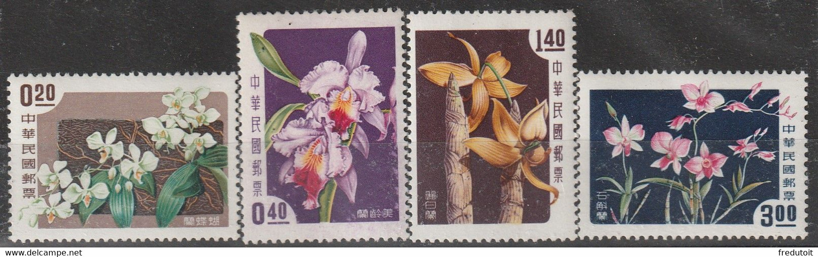 TAIWAN (Formose) - N°255/8 ** (1958) Orchidées - Neufs