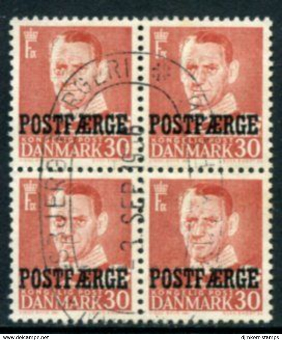 DENMARK 1955 Parcel Post Overprint On King Frederik IX 30 Øre Definitive Block Of 4 Used.  Michel 36 - Parcel Post