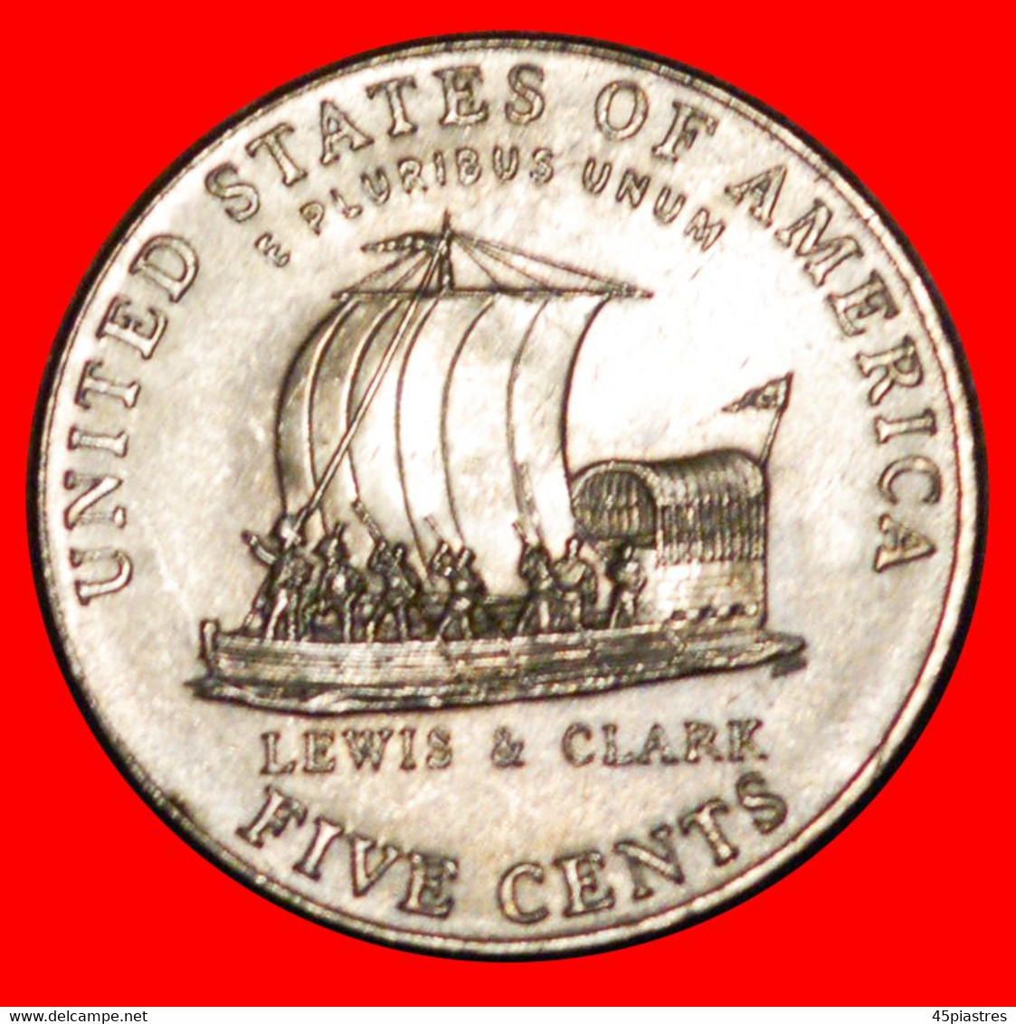 * LEWIS & CLARK 1805: USA ★ 5 CENTS 2004D SHIP UNC FROM ROLLS! JEFFERSON (1801-1809)★LOW START ★ NO RESERVE! - Commemoratives