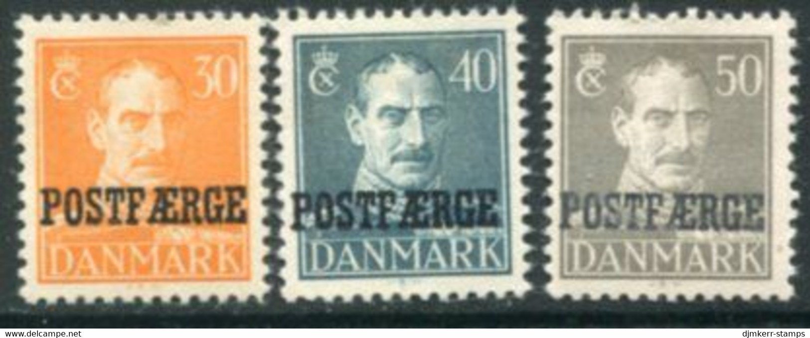 DENMARK 1945 Parcel Post Overprint On King Christian X Definitives MNH / **.  Michel 28-30 - Colis Postaux