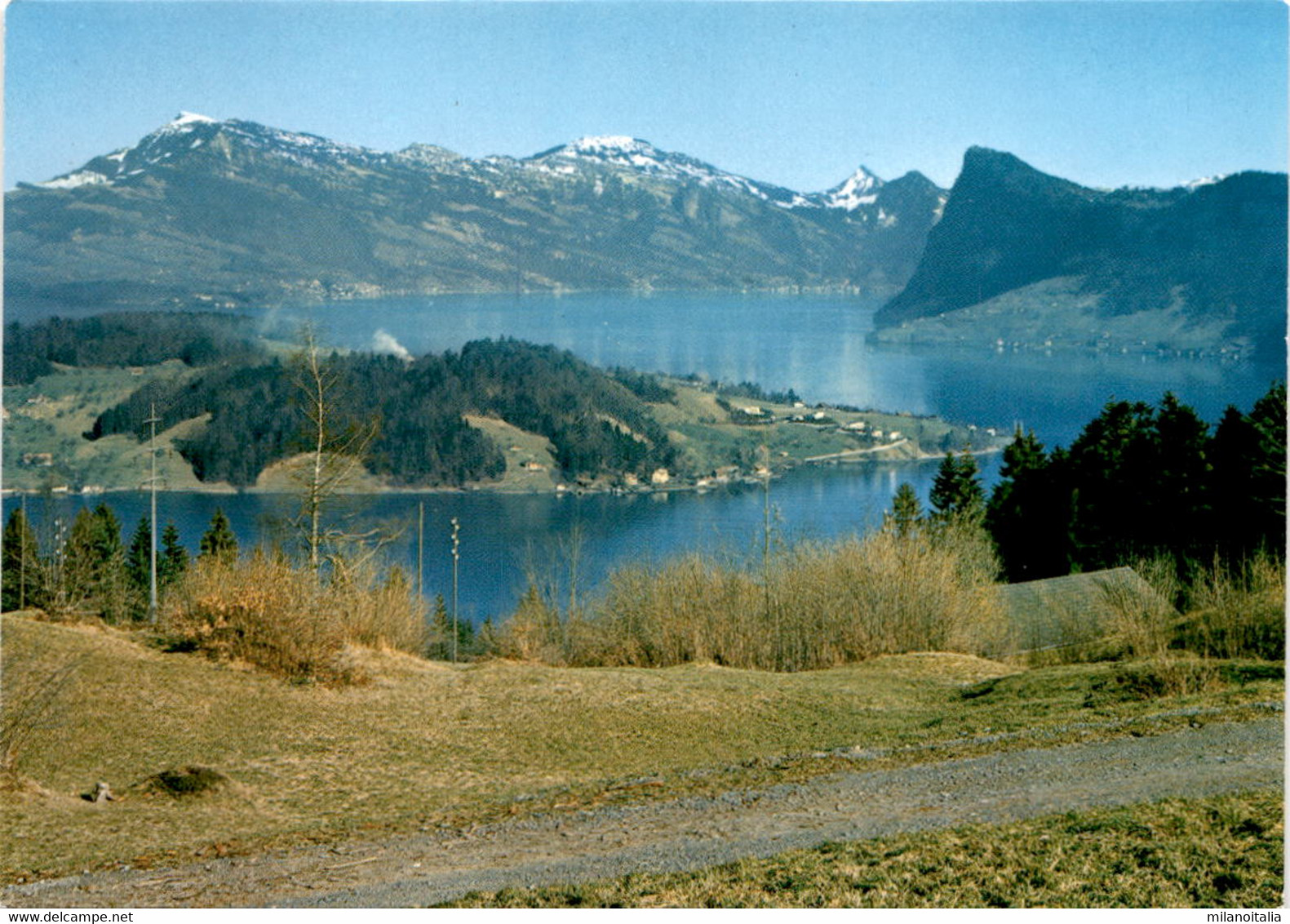 Blick Auf Die Horwer Halbinsel Mit Rigi Und Bürgenstock * 9. 7. 1988 - Horw