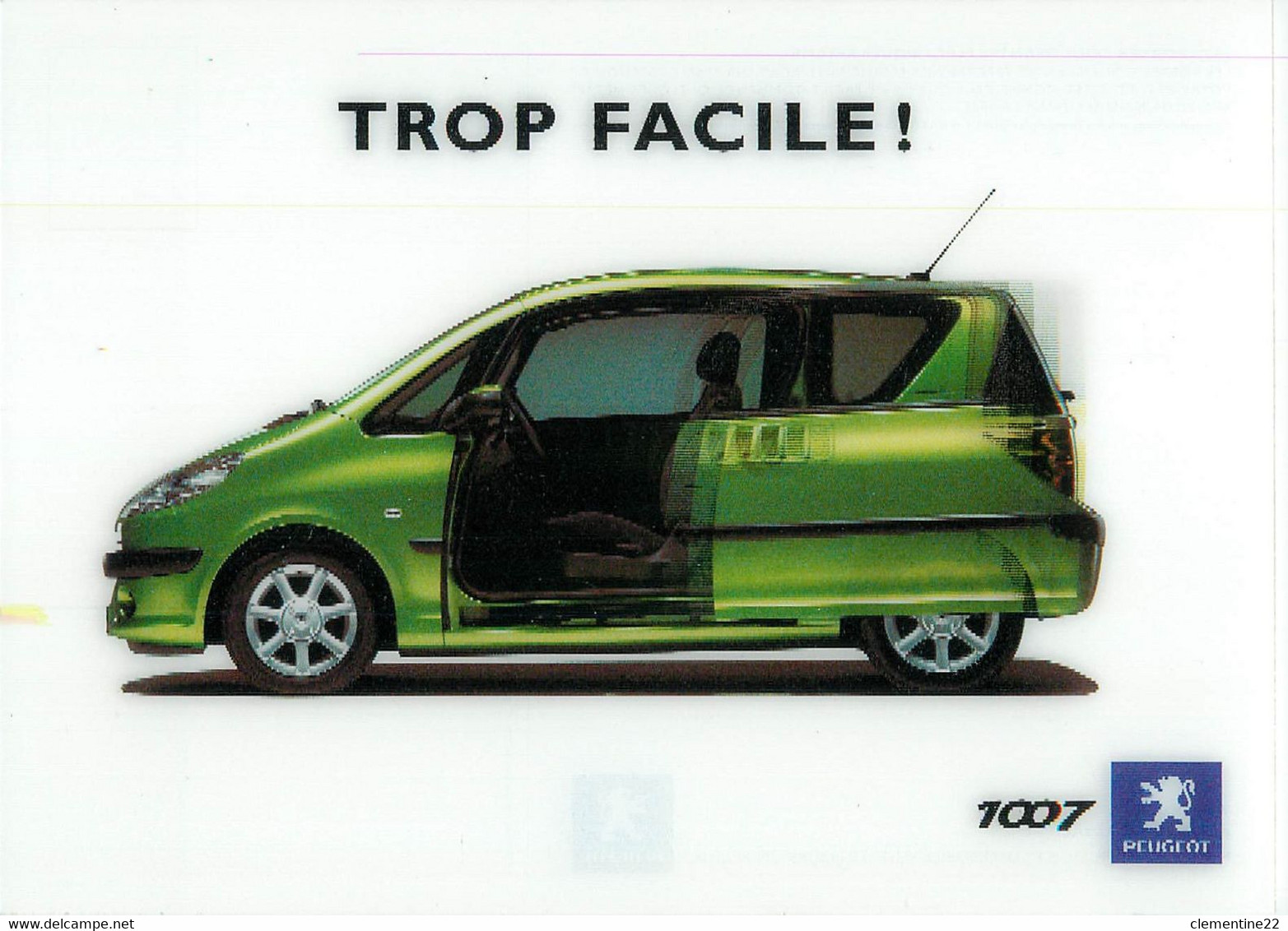 CARTE STEREOSCOPIQUE /Lenticulaire/ 3D / REF Peugeot 1007  ( Scan Recto Et Verso ) - Cartes Stéréoscopiques