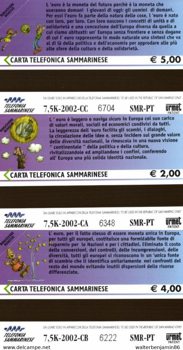 G SM 83 C&C 7083 3 SCHEDE SAN MARINO NUOVE MAGNETIZZATE BENVENUTO EURO - San Marino