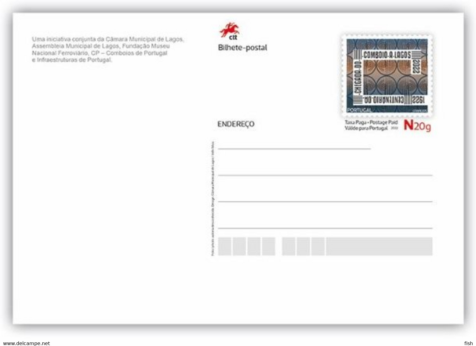 Portugal ** & Postal Stationary, Arrival Of The Train To Lagos 2022 (67868) - Inaugurations