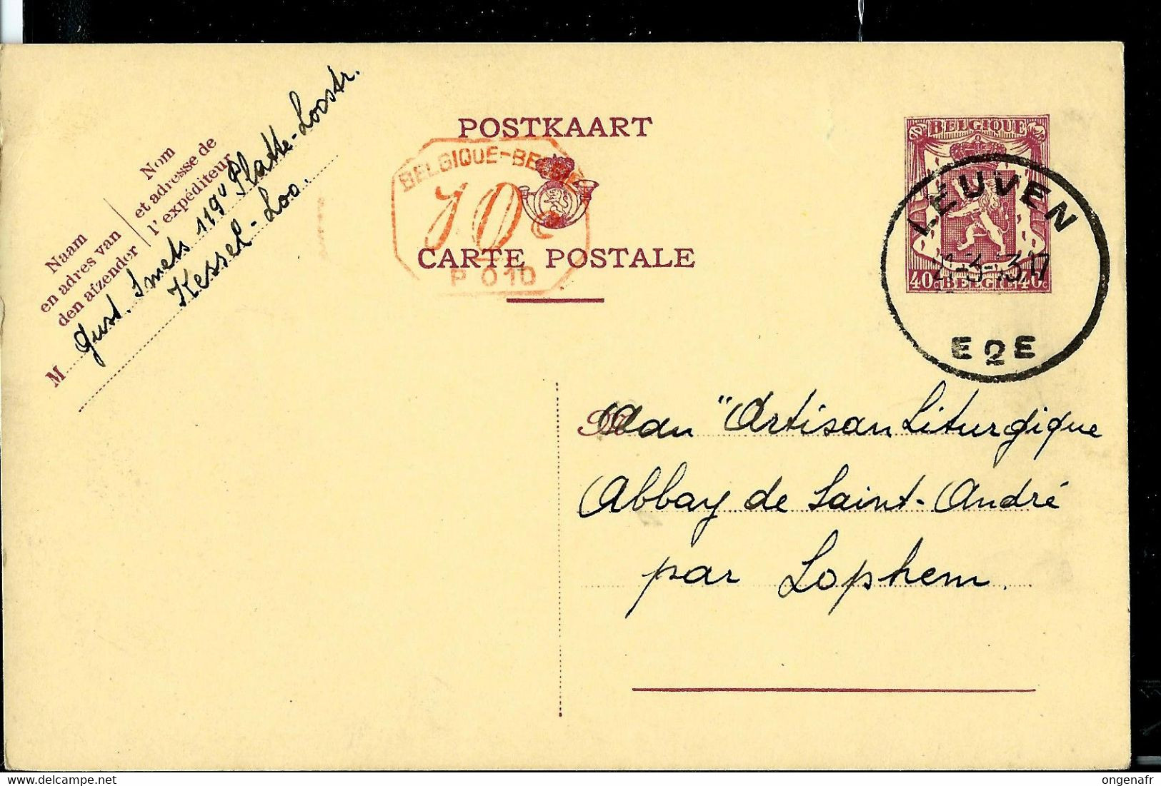 Entier Carte Postale N° 119.II.NF M1 P 010 Obl. LEUVEN - E2E -  21/03/43 - Landpost (Ruralpost)