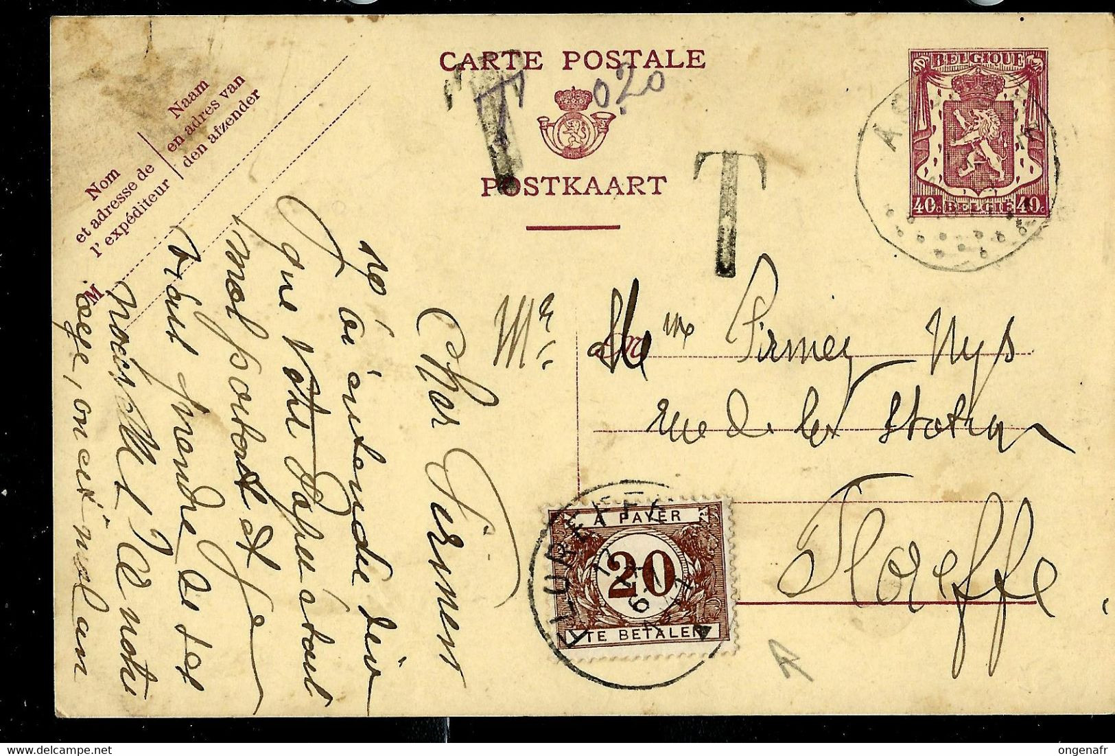 Entier Carte Postale N° 119.I.FN.  Obl. Et Taxé (2 Cartes ) - Altri & Non Classificati