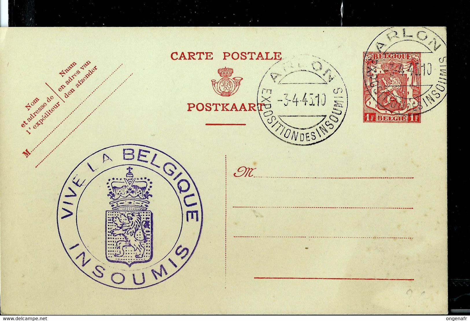 Entier Carte Postale N° 132.I.FN. Obl. ARLON  03/04/45 - Rural Post
