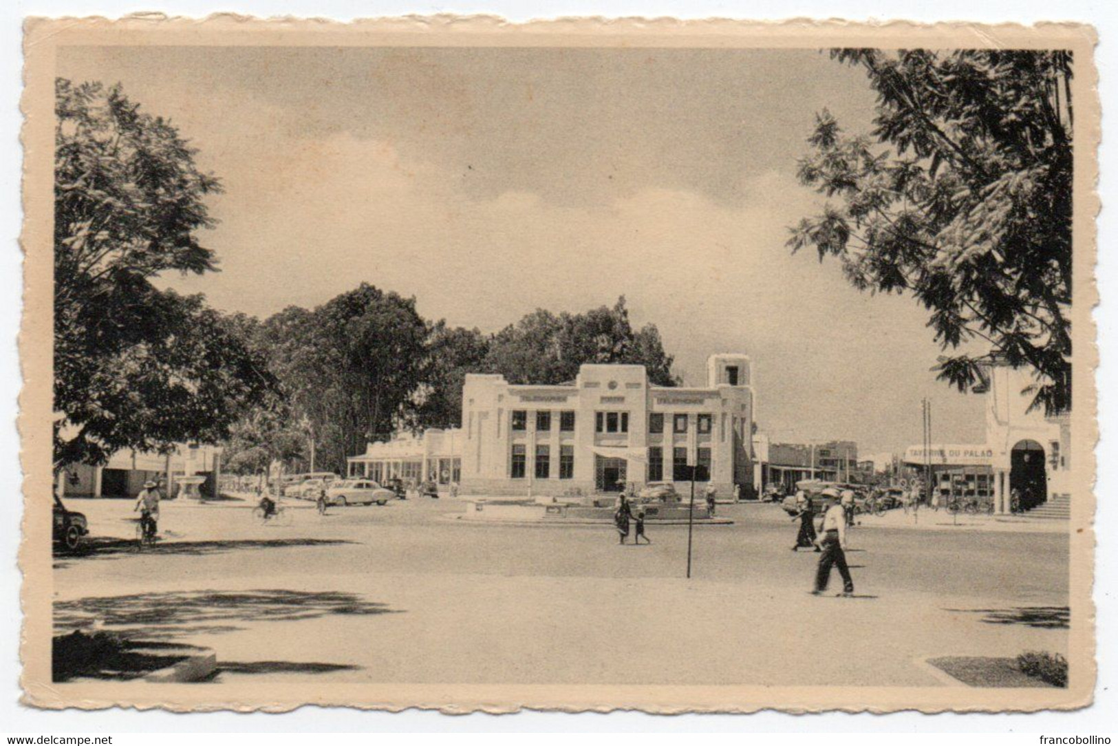 BELGISCH CONGO - ELISABETHVILLE / LUBUMBASHI PLACE ALBERT I ET LA POSTE / SPECIAL CANCEL 1955 (CONGRES INT.TOURISME ) - Lubumbashi