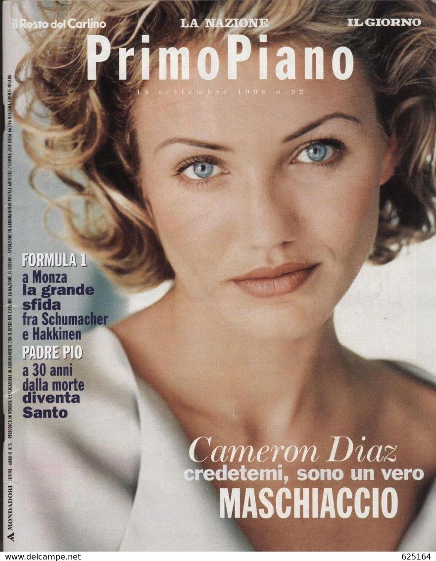 Magazine PRIMO PIANO 18 Settembre 1998 Cameron Diaz - Padre Pio - Schumacher - Música