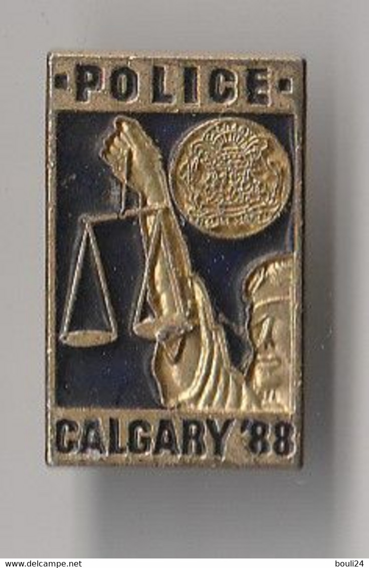 PIN'S THEME JEUX OLYMPIQUES  CALGARY 1988   POLICE - Jeux Olympiques