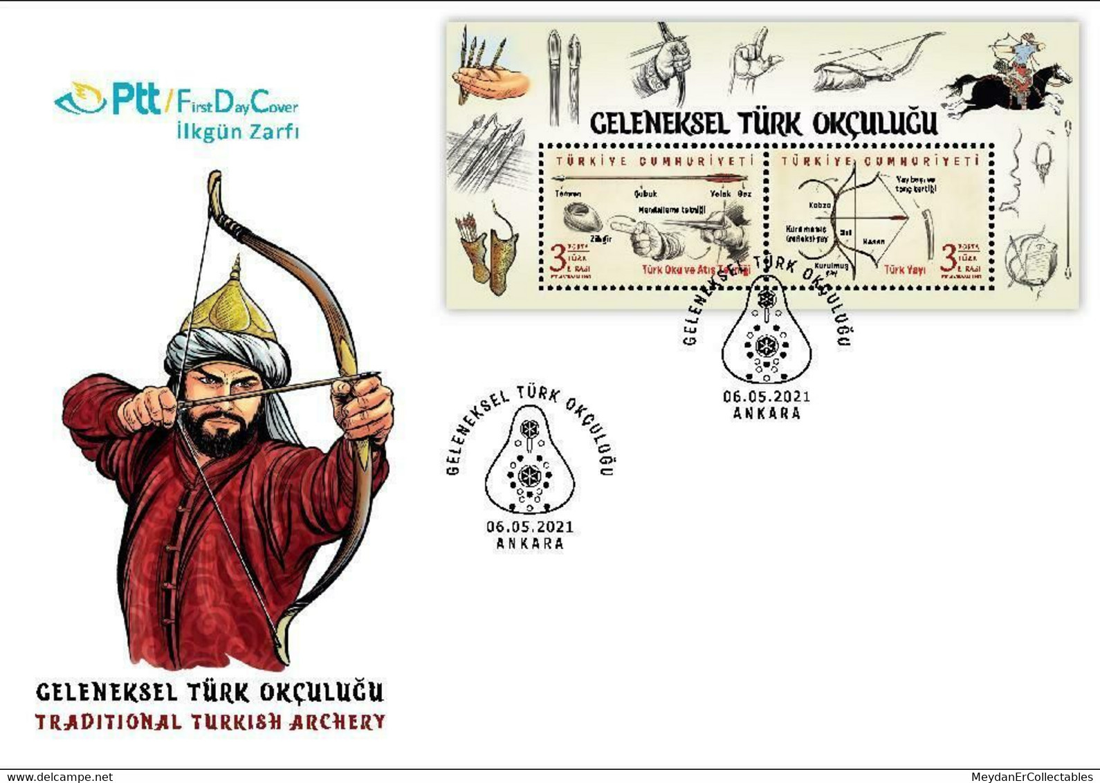 TURKEY / 2021 - (FDC) Traditional Turkish Archery, MNH - Lettres & Documents