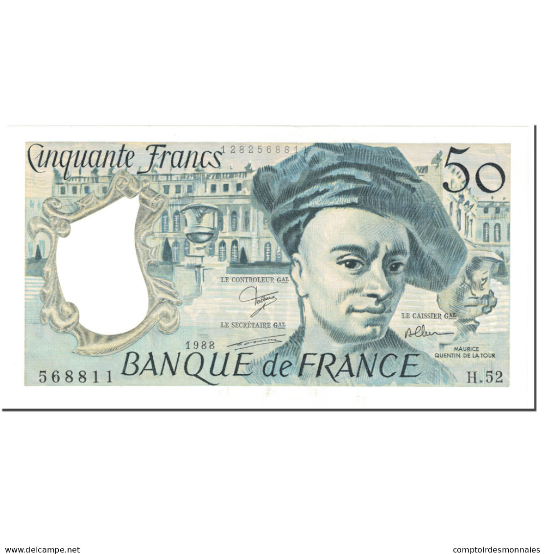 France, 50 Francs, Quentin De La Tour, 1988, Undated (1988), NEUF - 50 F 1976-1992 ''Quentin De La Tour''