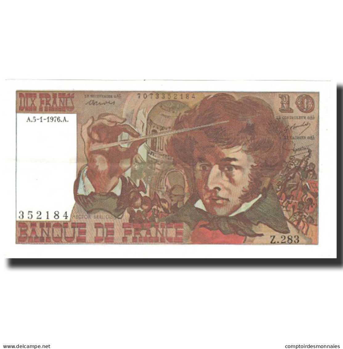 France, 10 Francs, 10 F 1972-1978 ''Berlioz'', 1976-01-05, SUP+, Fayette:63.17a - 10 F 1972-1978 ''Berlioz''