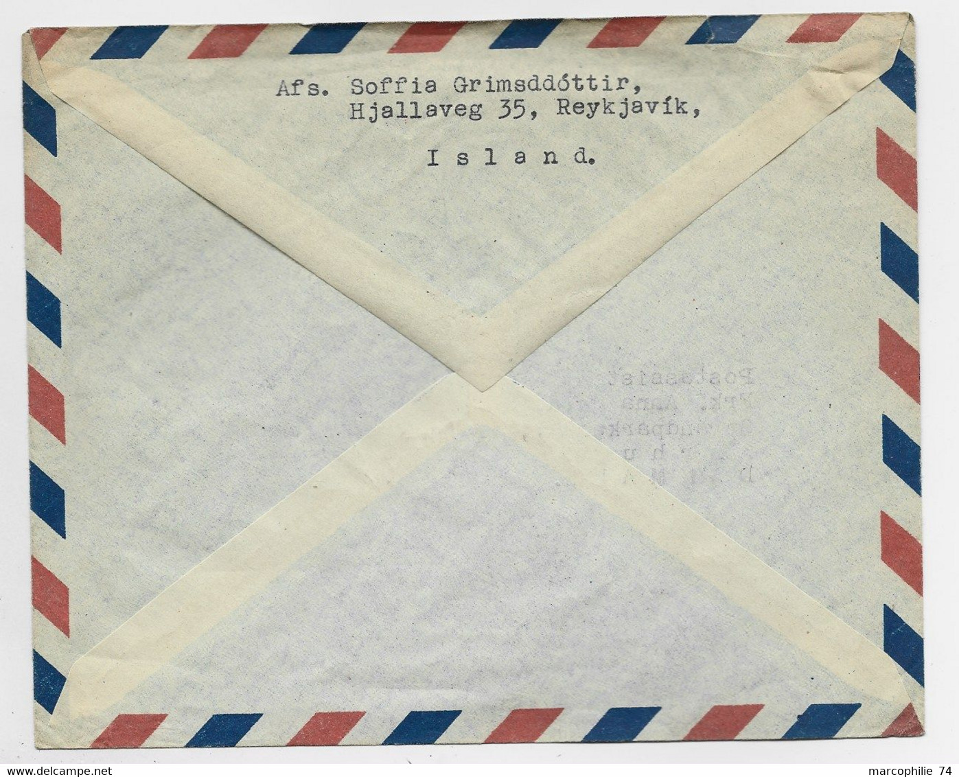 ISLAND 10AUR+20+60+90A LETTRE COVER AIR MAIL REYJAVIK1952  TO DANMARK - Covers & Documents
