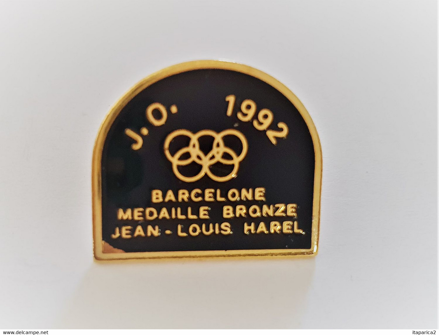 PINS JO JEUX OLYMPIQUES 1992  CYCLISME BARCELONE MEDAILLE DE BRONZE JEAN-LOUIS HAREL/ 33NAT - Jeux Olympiques