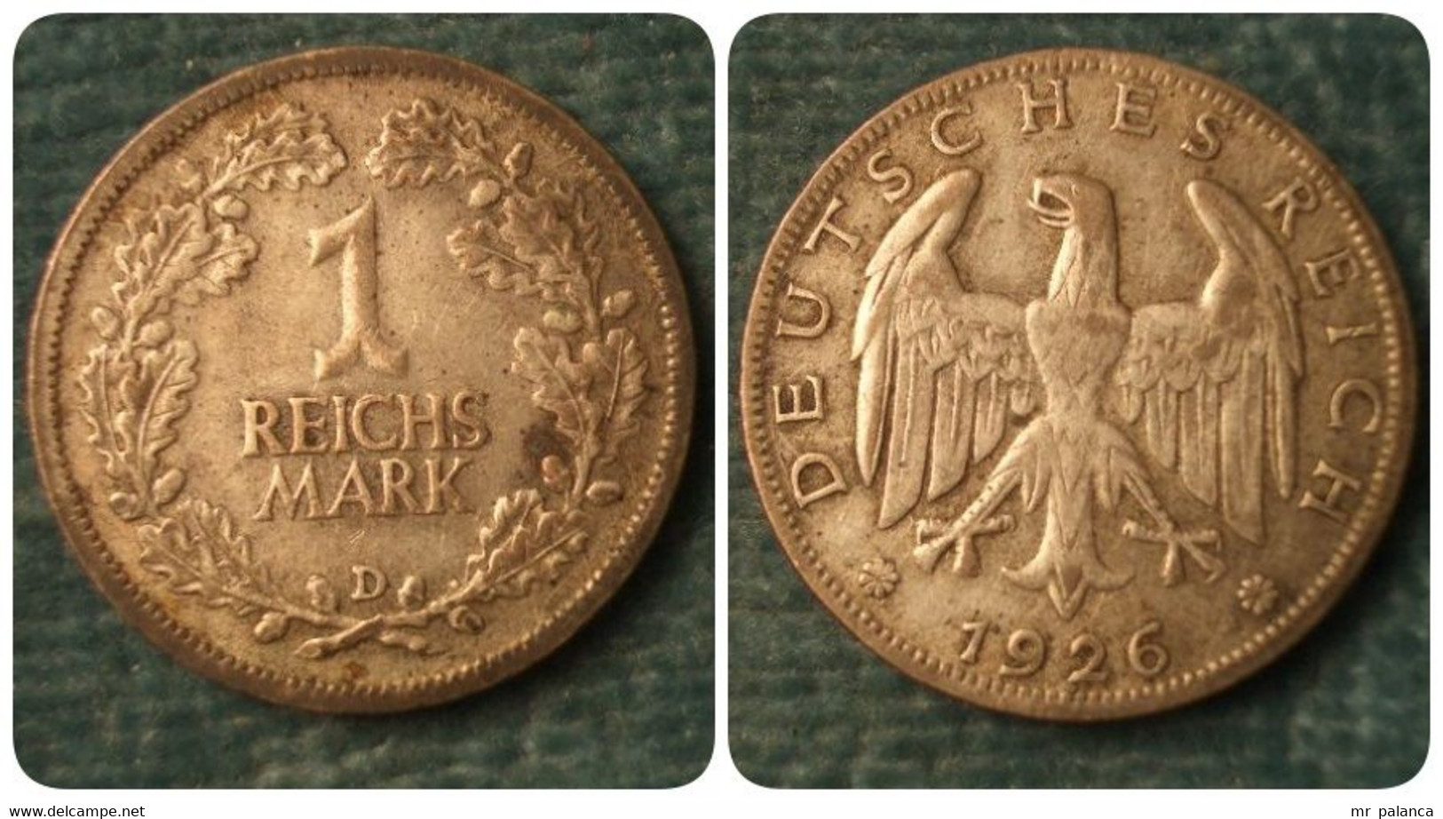 M_p> Germania Repubblica Di Weimar 1 Marco 1926 Zecca D - In Argento - 1 Mark & 1 Reichsmark