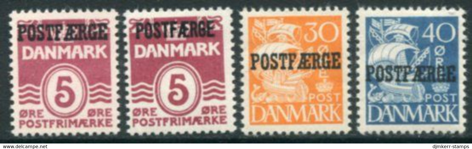 DENMARK 1942-67 Parcel Post Overprint On Definitives With Both Types Of 5 Øre MNH / **.  Michel 25-27 - Parcel Post