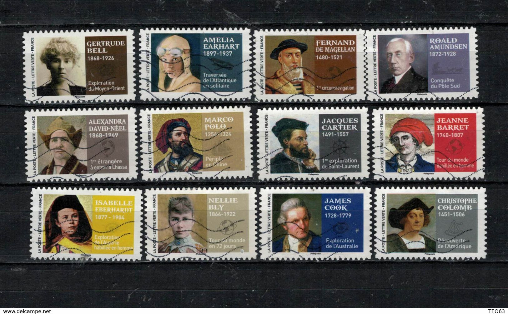 Nouveautés 2022  Série Grands Voyageurs 12 Timbres - Used Stamps