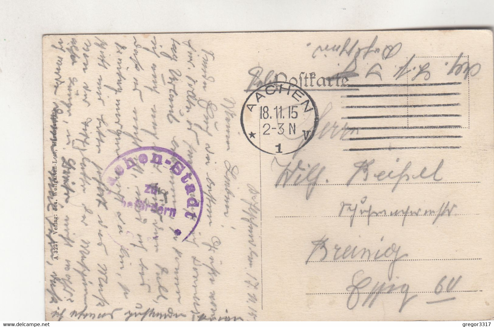 B5485) GRUSS Aus HERZOGENRATH - Totalansicht Mit HAUS DETAILS U. Straße 18.11.1915 Feldpost - Herzogenrath