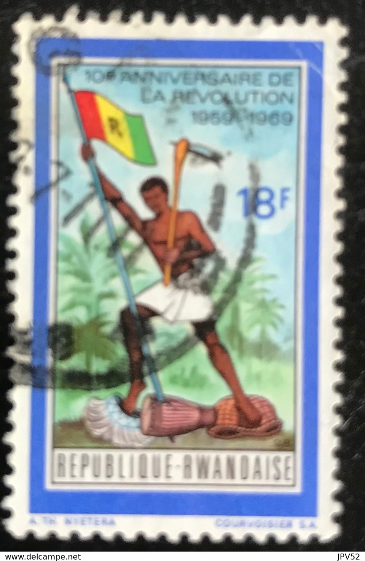 République Rwandaise - C10/51 - (°)used - 1969 - Michel 340A - 10e Verjaardag Van De Opstand - Gebruikt