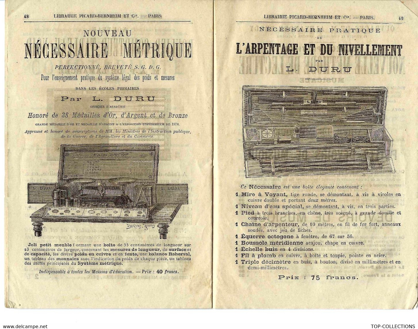 Circa 1890 RARE CATALOGUE IMPRIMERIE LIBRAIRIE CLASSIQUES PICARD BERNHEIM Rue Soufflot Paris 72 PAGES  SUPERBE - Collezioni