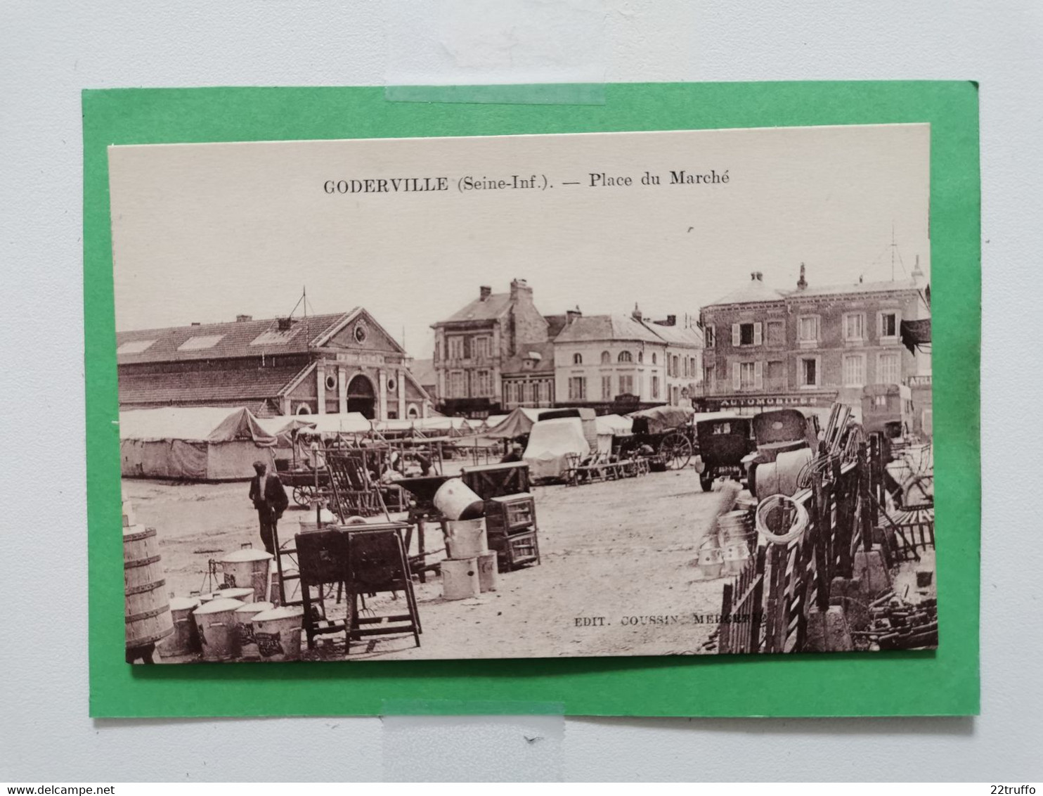 CPA-76-GODERVILLE-Place Du  Marché -Animée-1632 Habitants-recto Verso-N°39 - Goderville