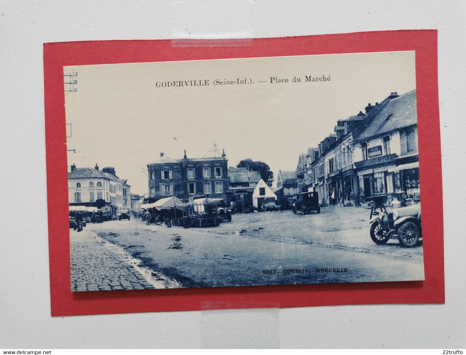 CPA-76-GODERVILLE-Place Du Marché-1632 Habitants-recto Verso-N°39 - Goderville