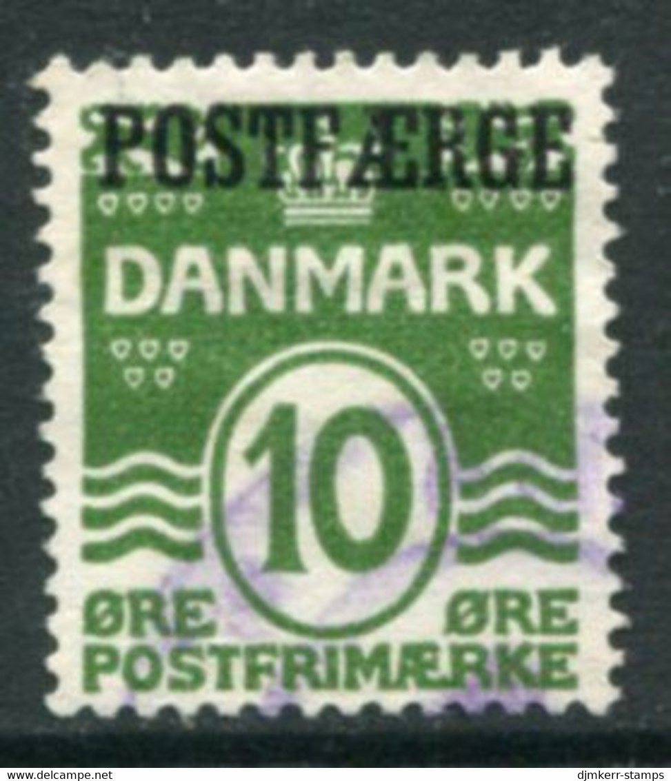 DENMARK 1922 Parcel Post Overprint On Wavy Lines 10 Øre Green Definitive Used.  Michel 5 - Colis Postaux