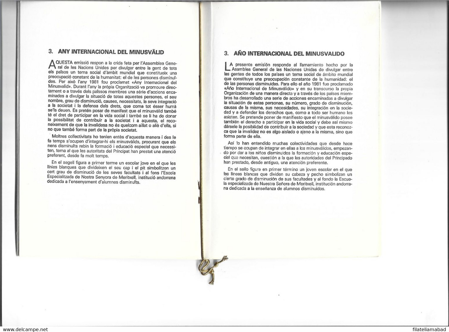 ANDORRA EMISIÓN 1979 PEQUEÑO ALBUM EXPLICATIVO SOBRE LAS EMISIOMES  VEGUERIA EPISCOPAL ENTIDAD QUE YA NO EXSISTE (V.1) - Viguerie Episcopale