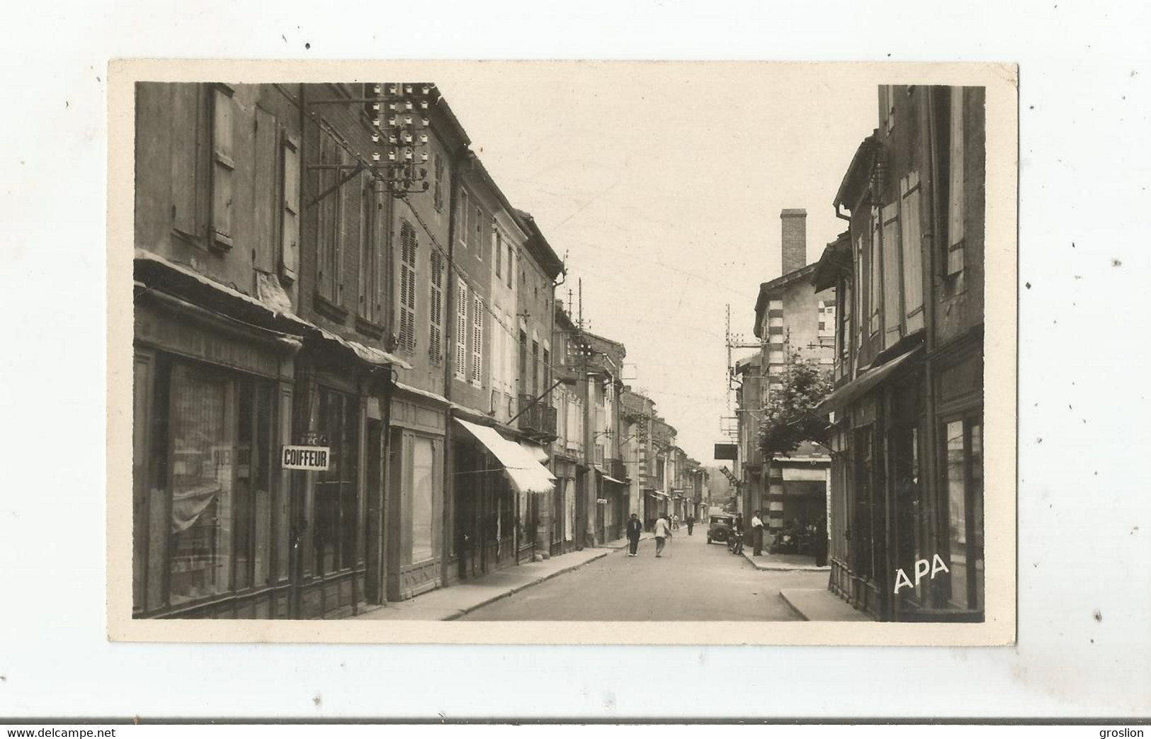 NOGARO (GERS) 7 CARTE PHOTO RUE NATIONALE (COIFFEUR COMMERCES ET PETITE ANIMATION) - Nogaro