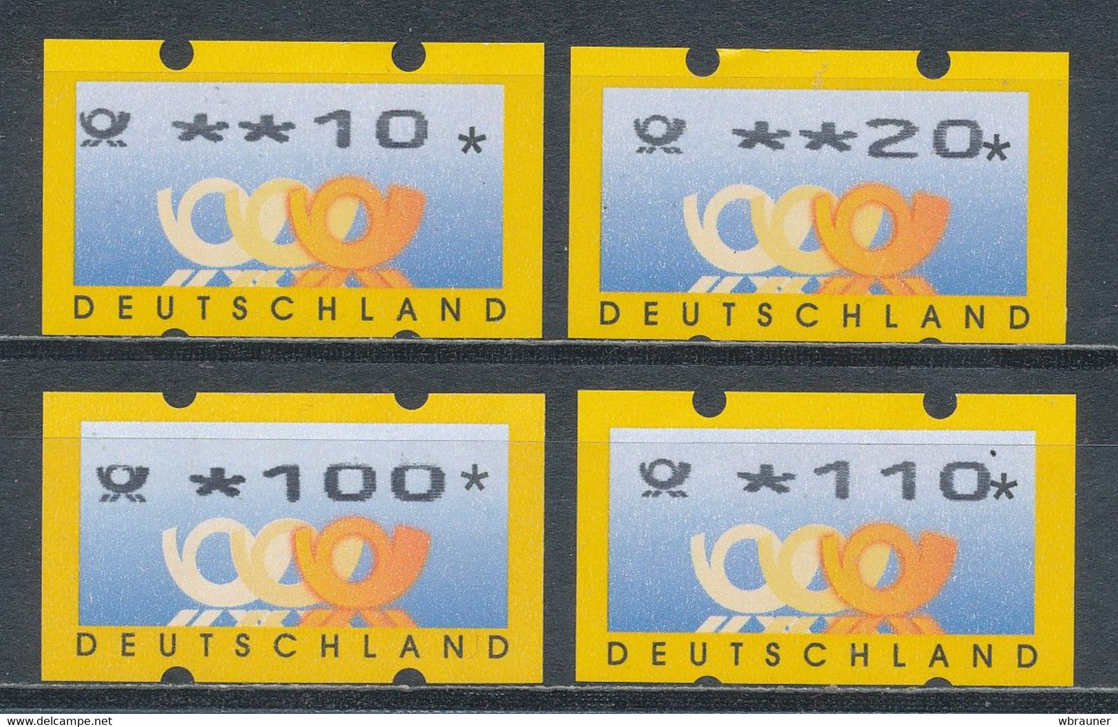 Bund ATM 1999 ** Typ Posthorn Restwertsatz 4 Werte 10 20 100 110 - Viñetas De Franqueo [ATM]