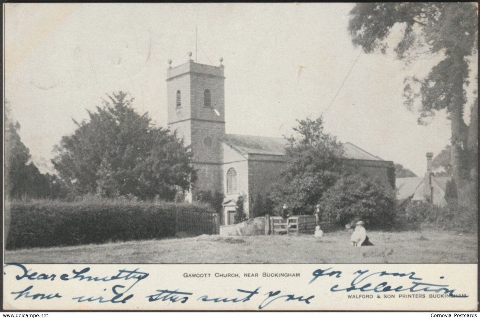 Gawcott Church, Near Buckingham, 1904 - Walford & Son Postcard - Buckinghamshire