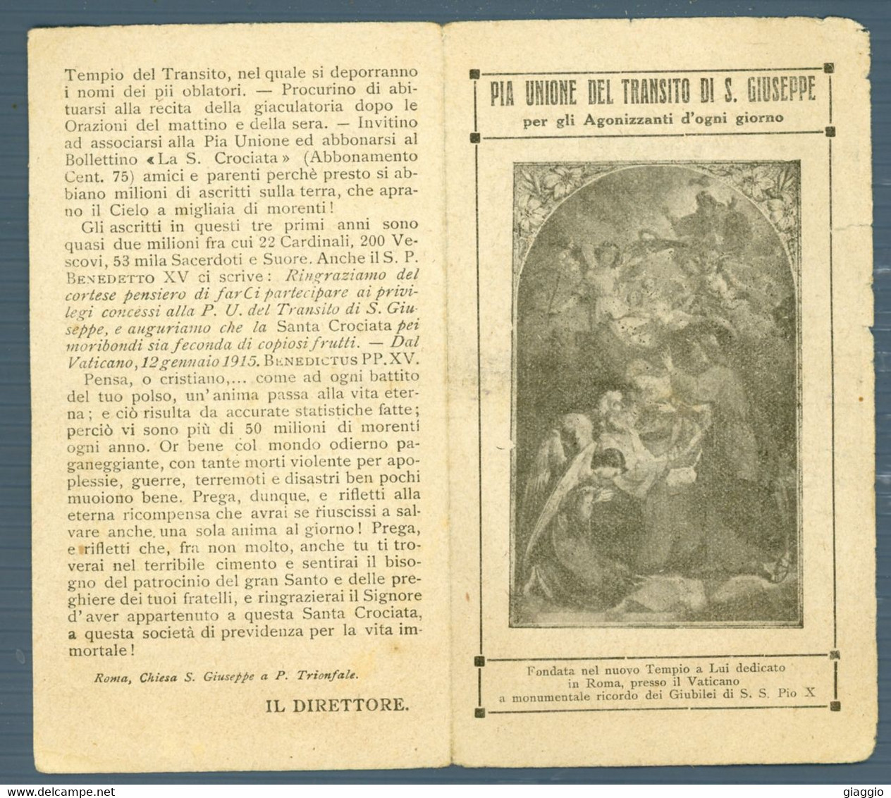 °°° Santino N. 2040 Pia Unione Del Transito Di S. Giuseppe °°° - Religion &  Esoterik