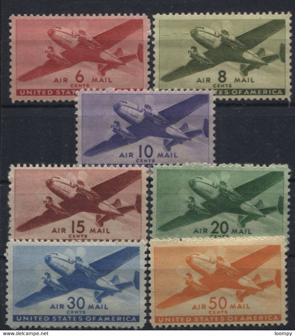 USA Air Mail Yv 26/32 Light MH X - 2b. 1941-1960 Neufs